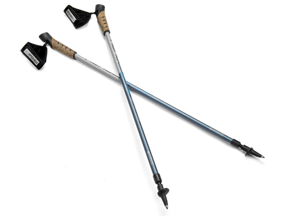 Kijki do nordic walking SPOKEY Neatness II Niebieski wygodne oparcie da organizmu odciążają stawy pobudzają organizm ro ruchu angażujją wszystkie mięśnie kręgosłup jest odpowiednio podparty