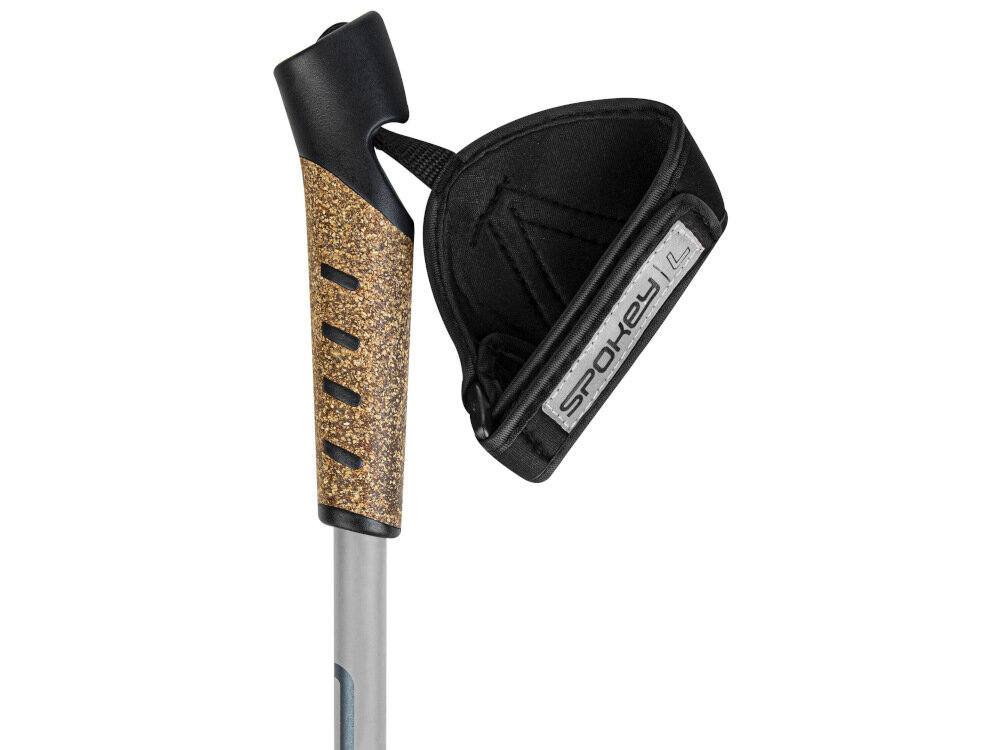 Kijki do nordic walking SPOKEY Neatness II Niebieski aktywny wypoczynek dla każdego uchwyty pokryte masą korkową odprowadza wilgoć przyjemne w dotyku bardzo wytrzymałe uchwyty na nadgarstki zapinane na rzep