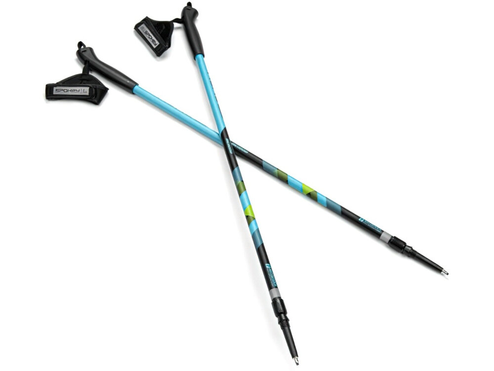 Kijki do nordic walking SPOKEY Meadow wygodne oparcie da organizmu odciążają stawy pobudzają organizm ro ruchu angażujją wszystkie mięśnie kręgosłup jest odpowiednio podparty
