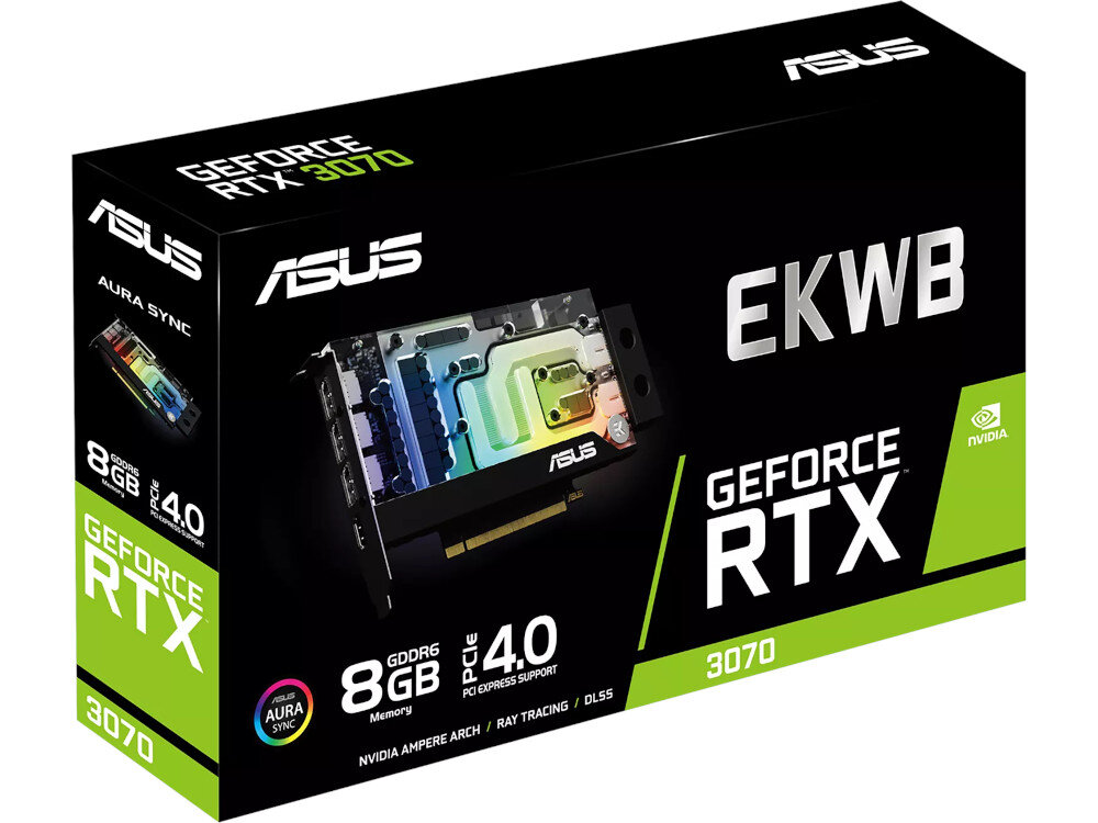 Karta graficzna ASUS EKWB GeForce RTX 3070 8GB zawartosc opakowania