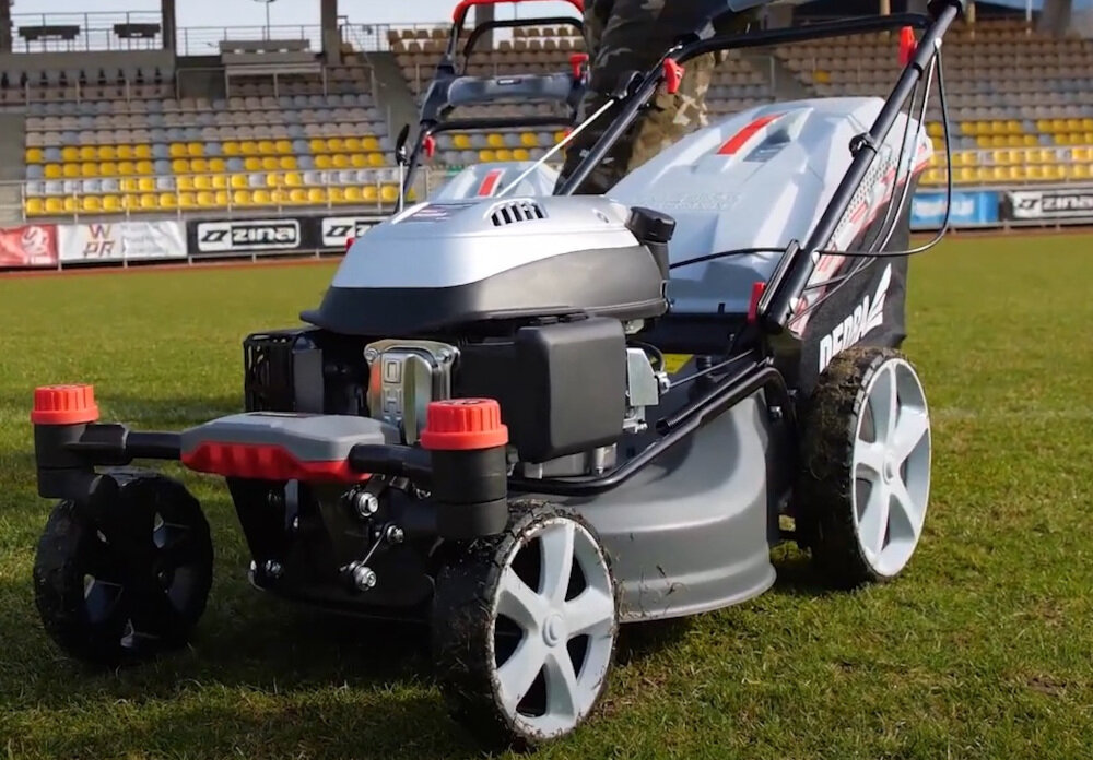 Kosiarka spalinowa DEDRA DED8727-51C z napędem silnik wysokiej jakości pojemność 196 cm3 moc 4,2 kW technologia OHV wydajność bezawaryjność łatwa obsługa