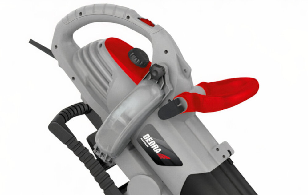 Odkurzacz do liści DEDRA DED8689 zasilany silnik o mocy 3000 W precyzyjna możliwość regulacji prędkości do 270 km/h maksymalna wydajność do 14 m3/min