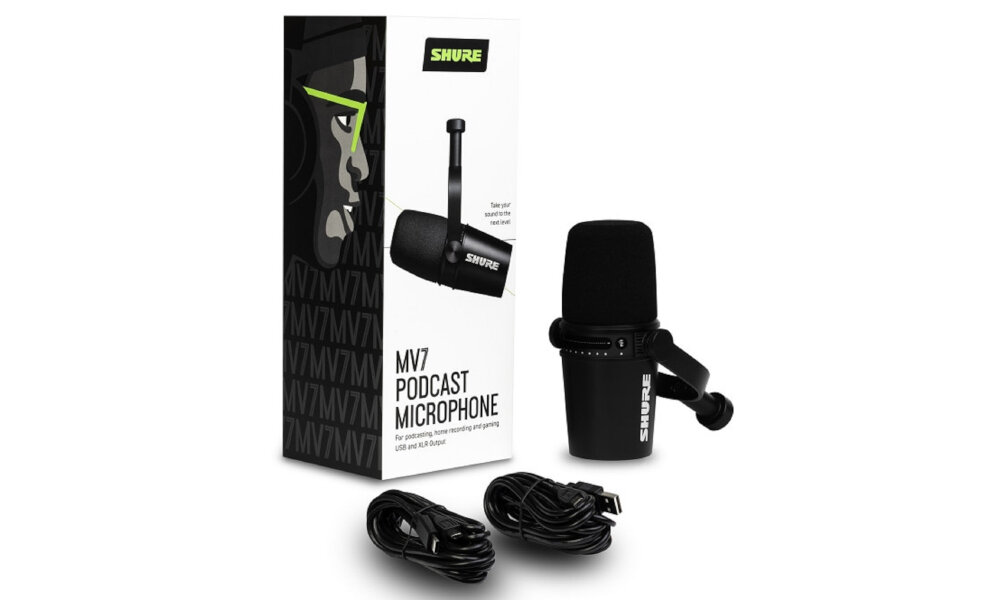 Mikrofon SHURE MV7 funkcje dodatkowe dźwięk uniwersalność design kompatybilność pasmo przenoszenia czułość jakość dźwięk regulacja głośności kontrola barwy głosu redukcja szumów