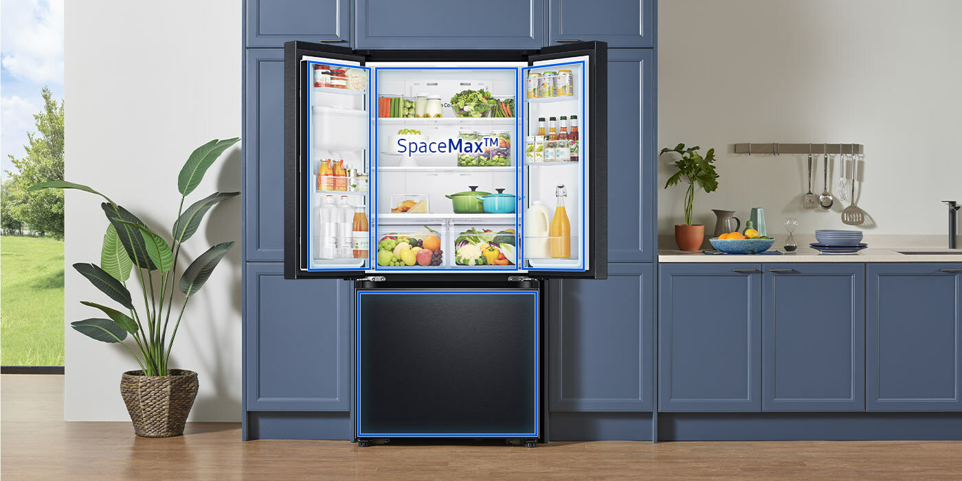 przestrzenne wnętrze chłodziarko-zamrażarki przestrzenne wnętrze chłodziarko-zamrażarki