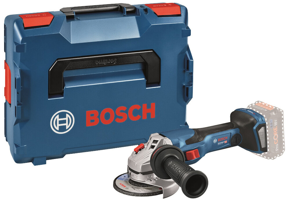 Szlifierka kątowa BOSCH Professional GWS 18V-15 C 06019H6000 zestaw kolnierz mocujacy nakretka mocujaca walizka narzedziowa oslona rekojesc dodatkowa istrukcja obslugi w jezyku polskim karta gwarancyjna