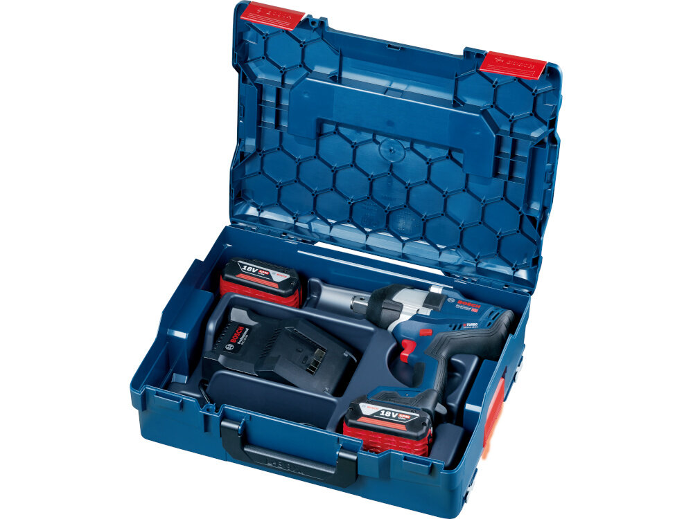Klucz udarowy BOSCH Professional GDS 18V-1050 H 06019J8502 walizka wypełniona narzędzami wysokiej klasy elektronarzędzie walizka transportowa L-BOXX 136 odpowiednio zabezpieczy sprzęt z twardego i wytrzymałego tworzywa sztucznego wysoka odporność na uderzenia