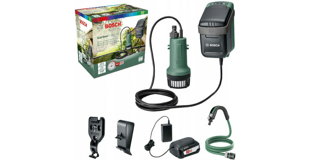 Pompa do wody BOSCH GardenPump 18 06008C4201 zestaw zawartość elementy