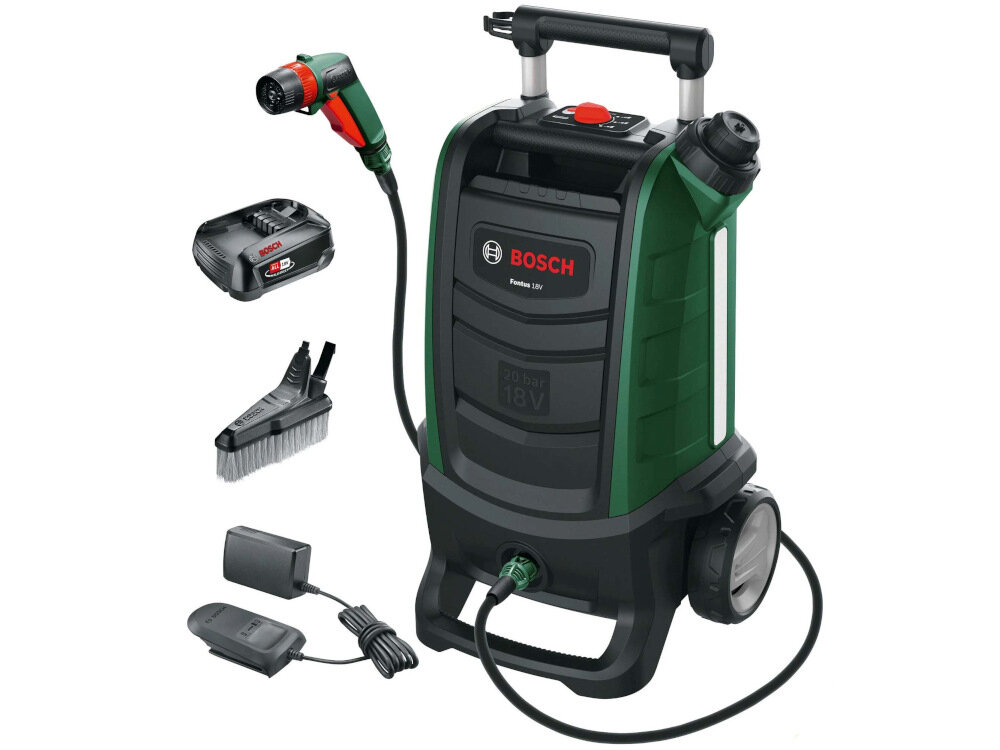 Myjka ciśnieniowa BOSCH 06008B6101 Fontus Gen 2 zestaw akumulator ładowarka filtr pistolet natryskowy szczotka dokumentacja