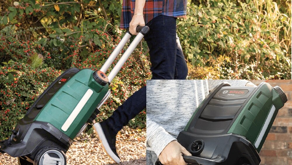 Myjka ciśnieniowa BOSCH 06008B6101 Fontus Gen 2 dwa wygodn kółka teleskopowy aluminiowy uchwyt uchwyty transportowe