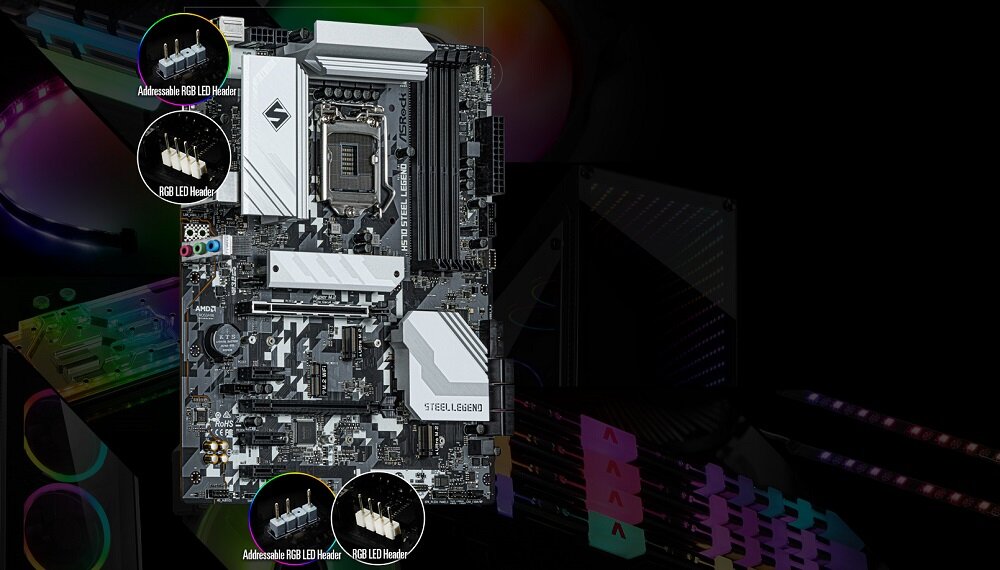 Płyta główna ASROCK H570 Steel Legend - podswietlenie 