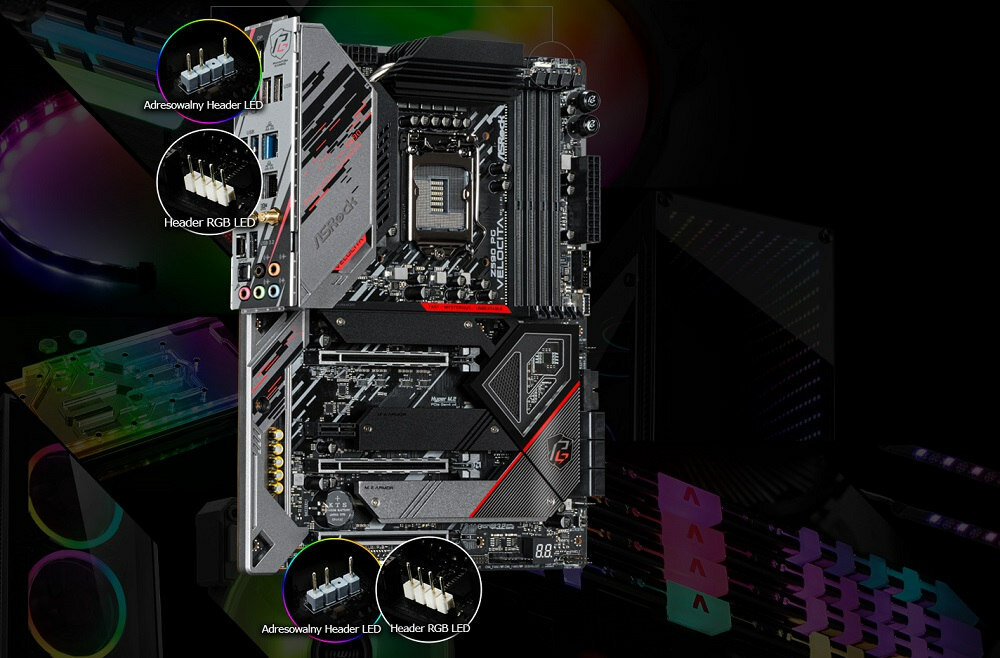 Płyta główna ASROCK Z590 PG Velocita - oswietlenie led rgb