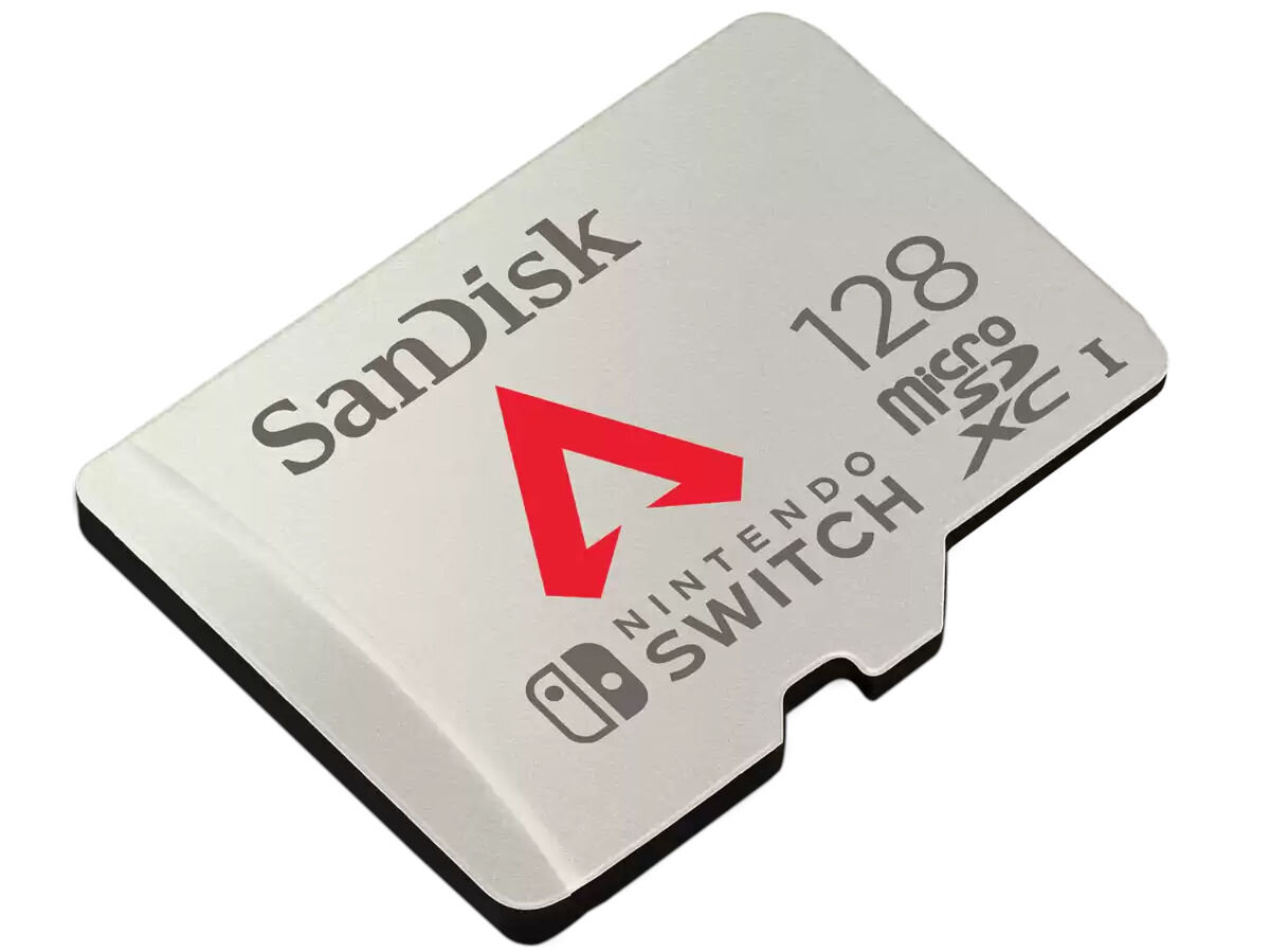 Karta pamięci SANDISK microSDXC for Nintendo Switch Apex Legends 128GB wygląd skosem