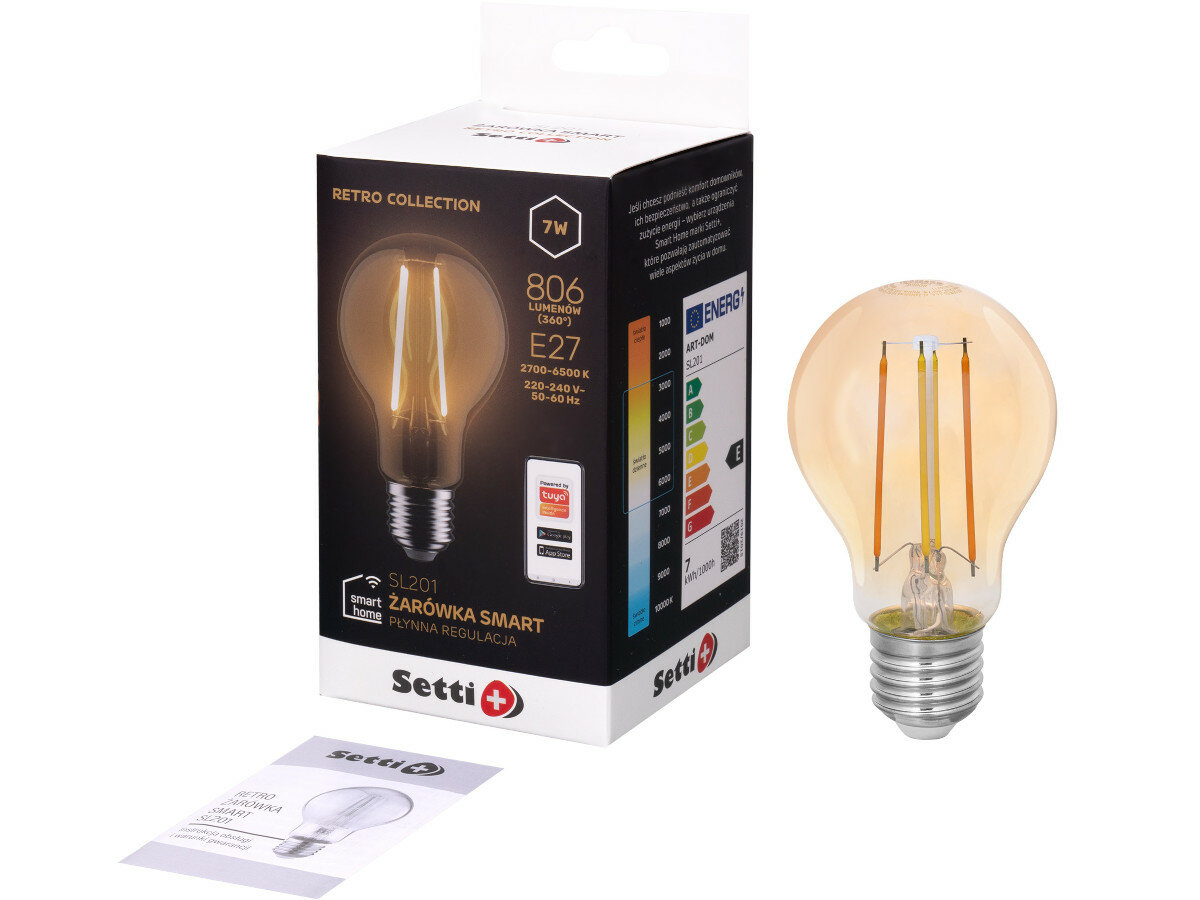 Inteligentna żarówka LED SETTI+ SL227RGB 10W E27 WiFi smart home inteligentny dom