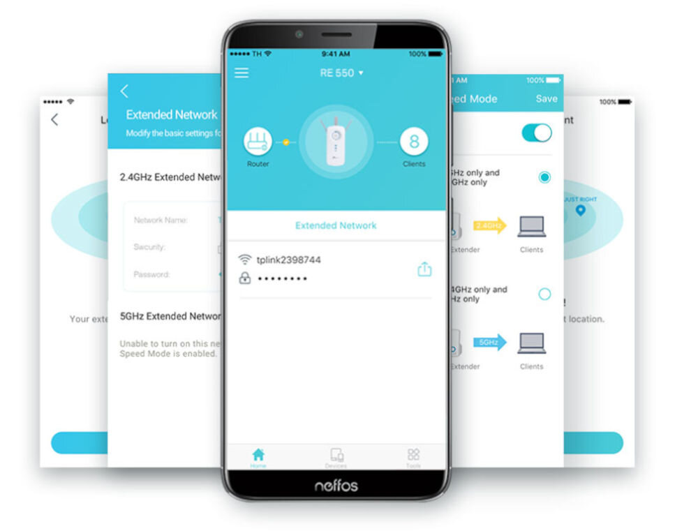 Wzmacniacz sieci TP-LINK RE550 wi-fi- TP-LINK Tether, android, ios
