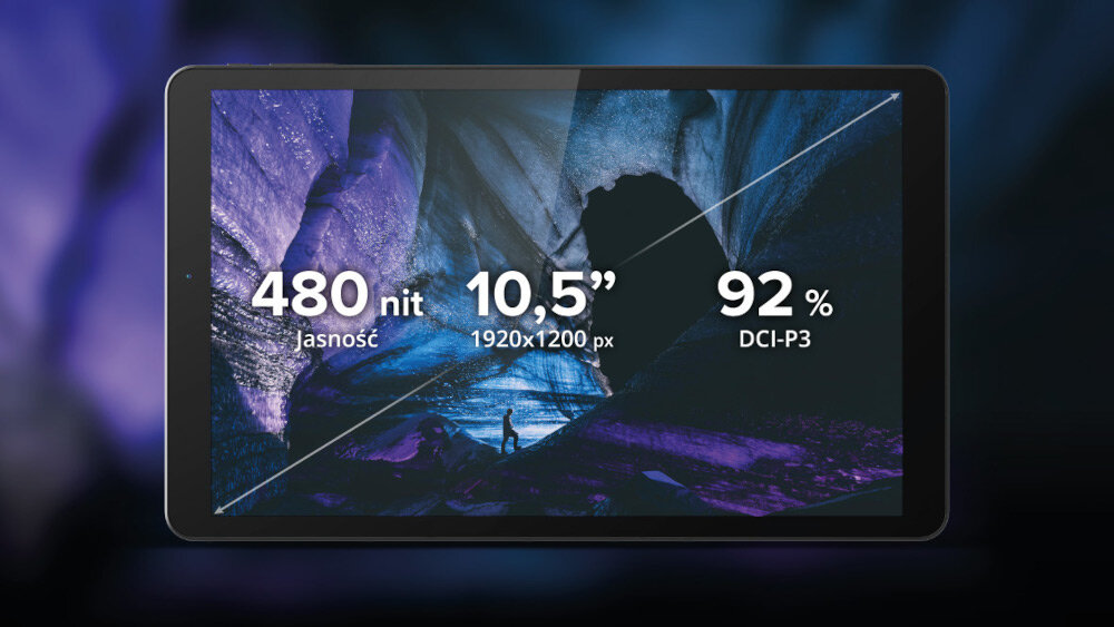 Tablet KRUGER&MATZ Eagle KM1070 10.5 4/128 GB LTE Wi-Fi Czarny obraz rozdzielczosc ekran czytelny