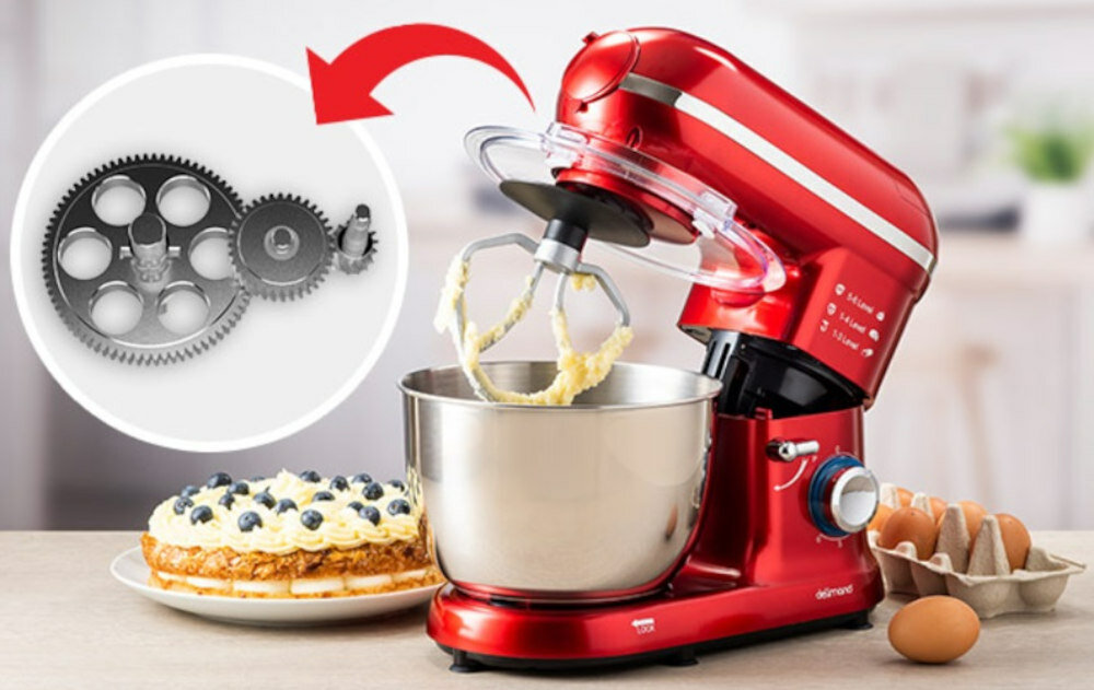 Robot kuchenny planetarny DELIMANO 110052365 Pro 1400W metalowa przekladnia szybko i latwo uzytkowanie