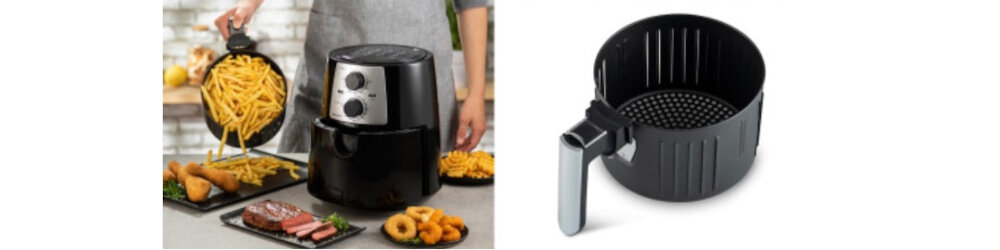 Frytkownica beztłuszczowa DELIMANO 110064969 Czarny air fryer pro wysoka jakosc powloka nieprzywierajaca