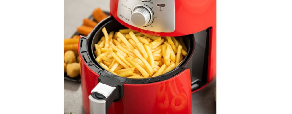Frytkownica beztłuszczowa DELIMANO 110064493 Czerwony air fryer pro wysoka jakosc powloka nieprzywierajaca