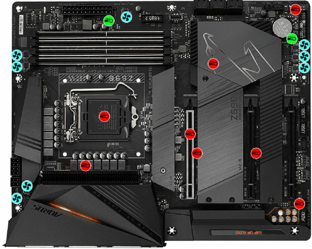 Płyta główna GIGABYTE Z590 Aorus Pro AX - chlodzenie