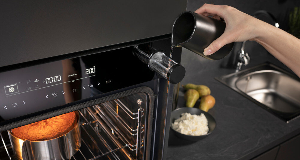 PIEKARNIK HISENSE BSA66334AX dodatkowa para chrupiące miękkie środek wypieczenie Steam Add Plus mięso woda zbiornik panel