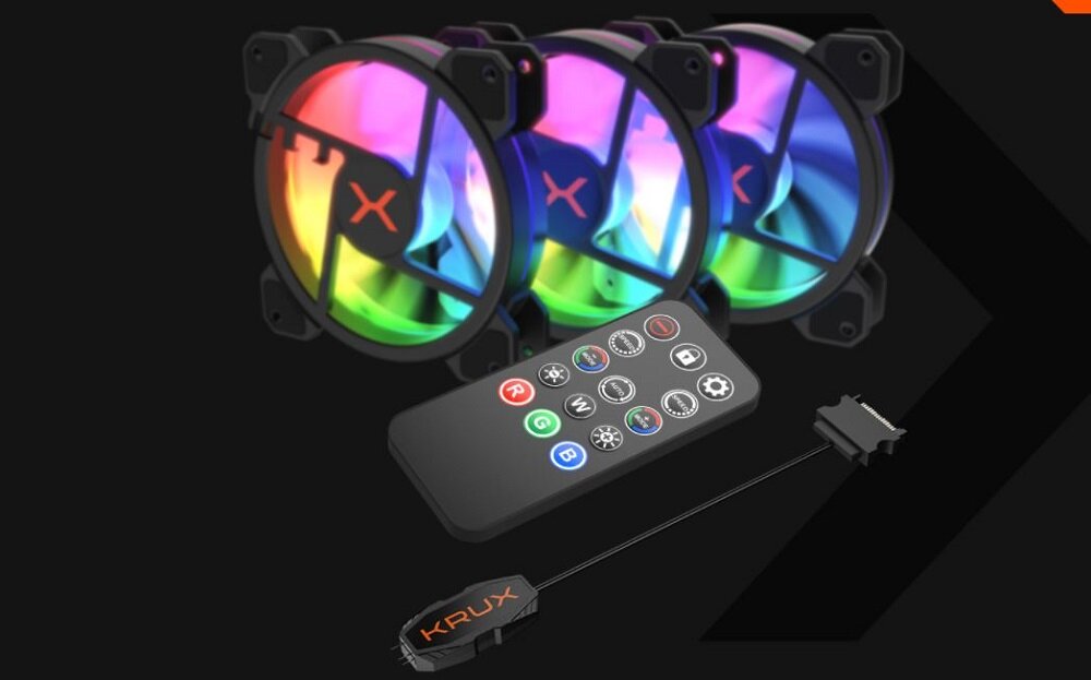 Wentylator KRUX Lunar ARGB 120 mm 3-Pack - zestaw