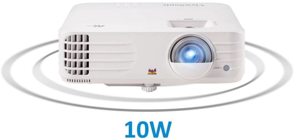 Projektor VIEWSONIC PX701-4K głośnik 10 W wbudowany dźwięk, projektor na białym tle