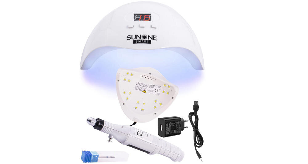 SUNONE-S03 ledowa lampa łatwa przyjemna praca utwardza żele lakiery hybrydowe szybko równomiernie białe światło energooszczędna sensor ruchu timer magnesy wyświetlacz zasilacz kabel gniazdko