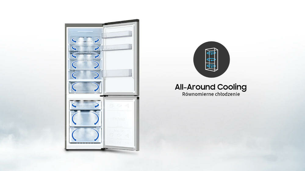 SAMSUNG-RB38T635ES9 chłodziarka zamrażarka lodówka all around cooling chłodne powietrze