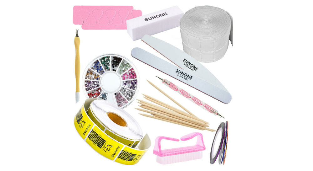SUNONE-G02 dodatkowe wyposażenie akcesoria pilniki blok polerski celty celulozowe patyczki ozdoby radełko separator pedicure sonda do zdobień waciki szablon