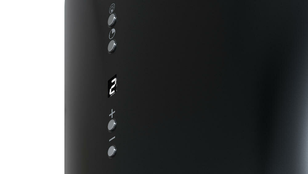 GLOBALO-Arenoflow-39-2-Black okap sterowanie przyciski soft touch wygodne prosta obsługa panel timer