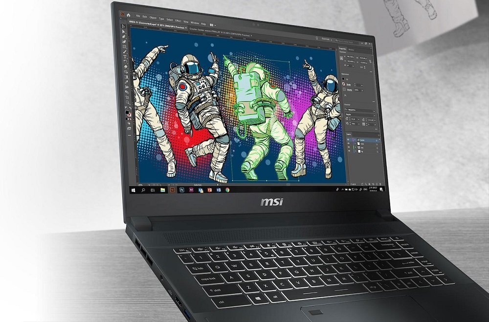Laptop MSI Creator 15 - Podświetlana klawiatura design