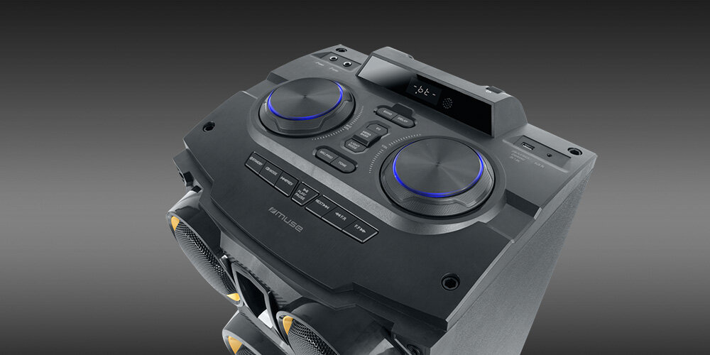 Power audio MUSE M-1988 DJ bluetooth radio fm złącza