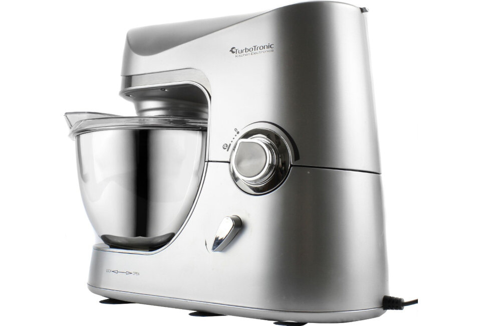 Robot kuchenny planetarny TURBOTRONIC TT-002 1300W Srebrny antyposlizgowe nozki plynna regulacja predkosci tryb turbo dodawanie skladnikow udogodnienia misa