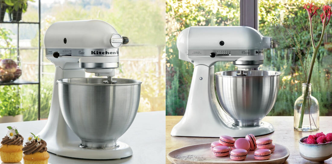 Robot kuchenny KITCHENAID 5K45SSEFW Classic Bialy funkcjonalny niski poziom halasu stabilny funkcjonalny