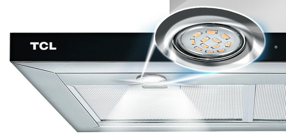 Okap TCL CS90IX A-N3T1L LED oświetlenie