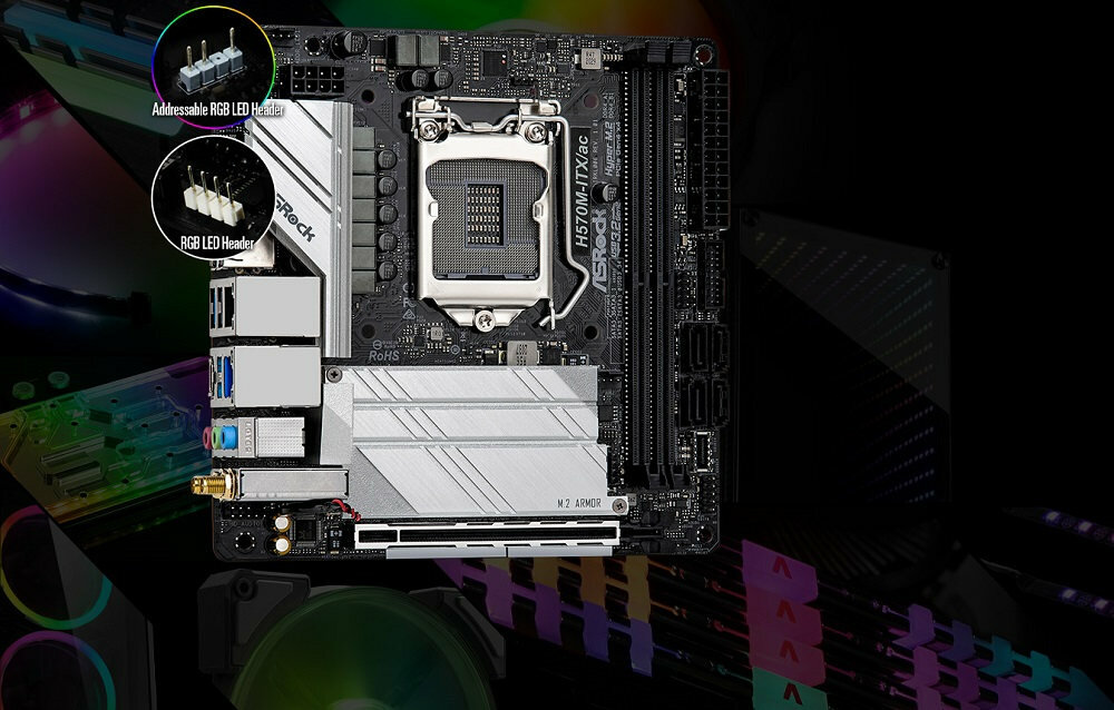 Płyta główna ASROCK H570M-ITX-AC - podswietlenie