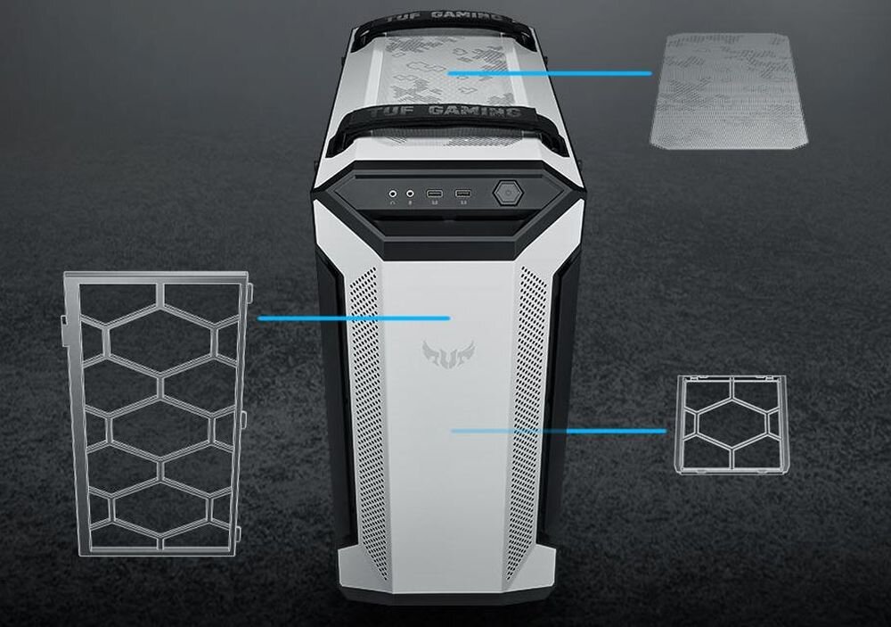 Obudowa ASUS TUF Gaming GT501 - Magnetyczne filtry u góry i z przodu