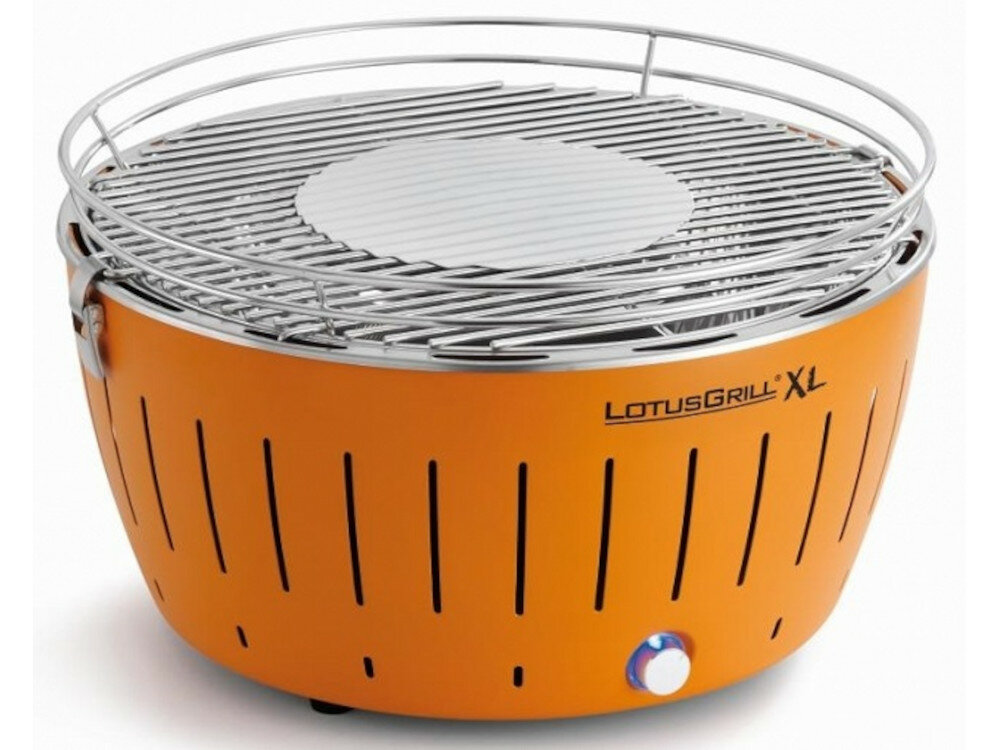 Grill ogrodowy LOTUSGRILL Grill G-OR-435P XL Pomarańczowy możliwość mycia w zmywarce prosta obsługa pokrywa ruszt