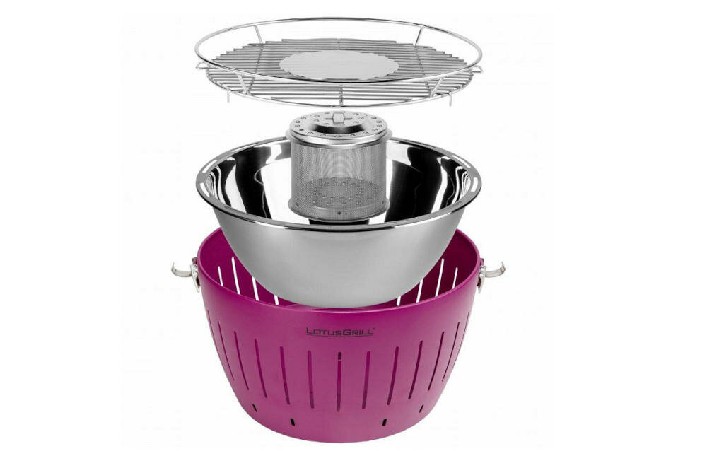 LOTUSGRILL G-LI-435P XL grill czyszczenie konserwacje ruszt miska wewnętrzna pokrywka pojemnik węgiel klamra przegródka pokrętło kontrola