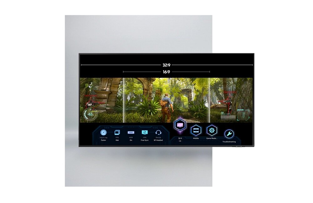 SAMSUNG LED TV QE65QN85A Інтуїтивно зрозумілі функції панелі керування для гравців з ультрашироким кутом огляду в іграх