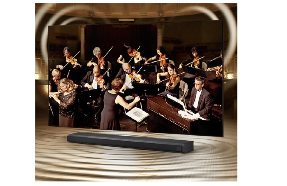 SAMSUNG LED TV QE65QN800AT Гармонійне звучання саундбара і Q Symphony TV