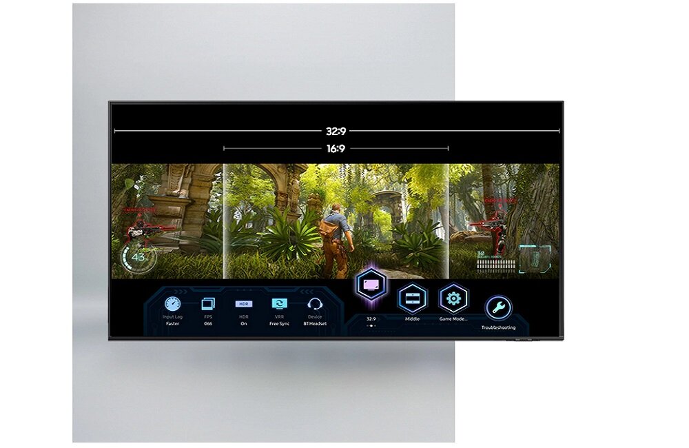 SAMSUNG LED TV QE65QN800AT Надширокий вигляд на панелі ігрового плеєра