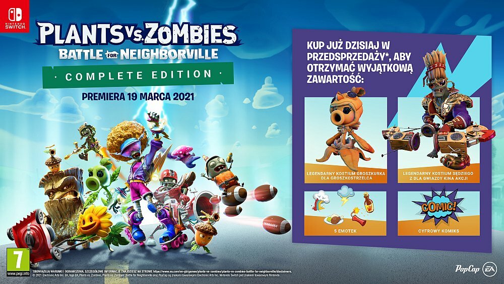 GRA NINTENDO SWITCH PLANTS VS ZOMBIES BATTLE FOR NEIGHBORVILLE opis