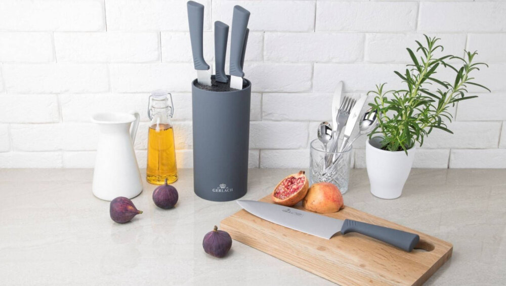 Nóż GERLACH Smart Grey rekojesc soft touch wygodny chwyt