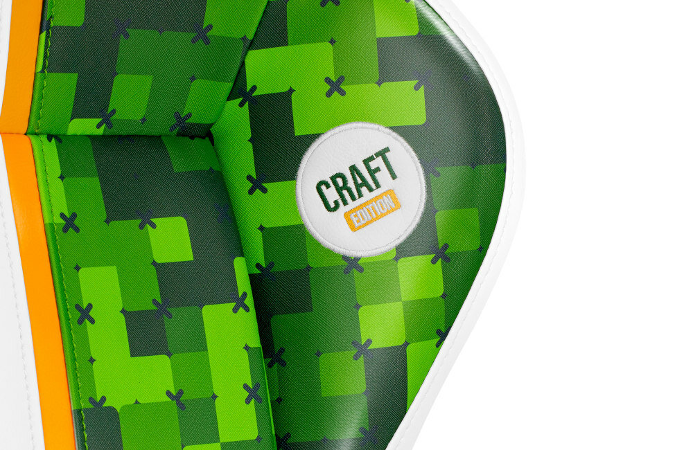 Fotel DIABLO X-ONE Craft (KIDS) Biało-zielony faktura kolorystyka wytrzymalosc odpornosc