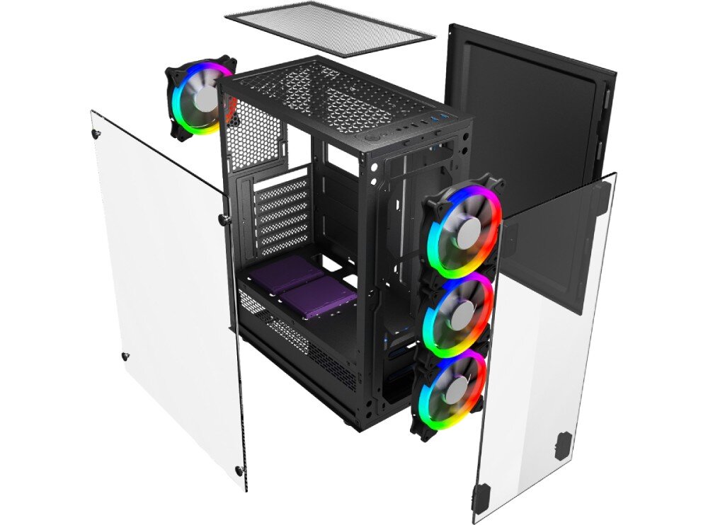 Obudowa GEMBIRD Fornax 1500 RGB miejsce montaż konfiguracja