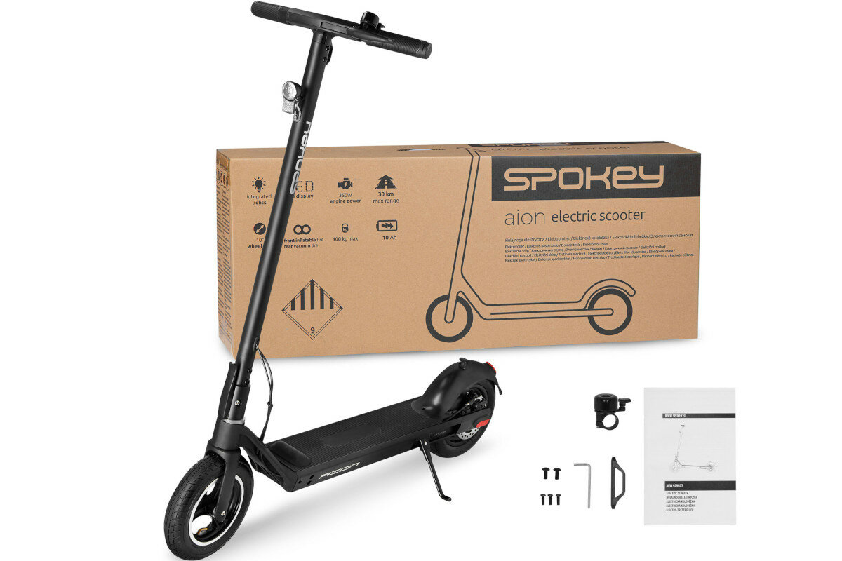 Hulajnoga elektryczna SPOKEY Aion Czarny zawartosc opakowania