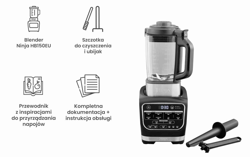 Blender kielichowy NINJA HB150EU zestaw akcesoria komplet wyposazenie