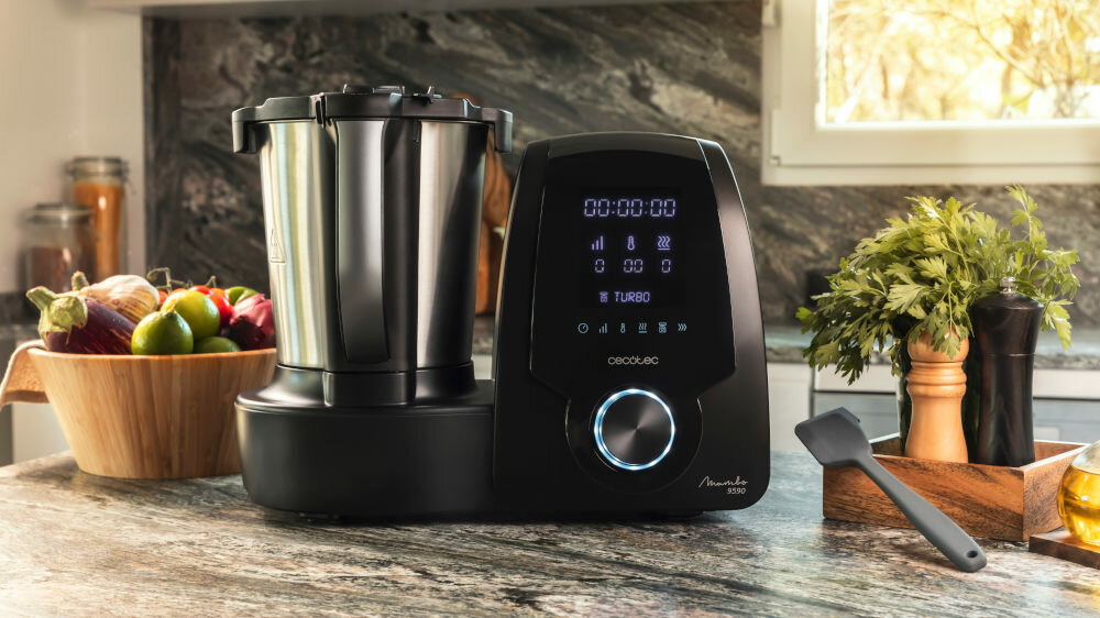 Robot wielofunkcyjny CECOTEC Mambo 10070 1700W z wbudowaną wagą i funkcją gotowania temperatura wyposazenie system kontroli bezpieczenstwa duzy i intuicyjny wyswietlacz cyfrowy z dotykowym panelem sterowania czas predkosc ustawienia