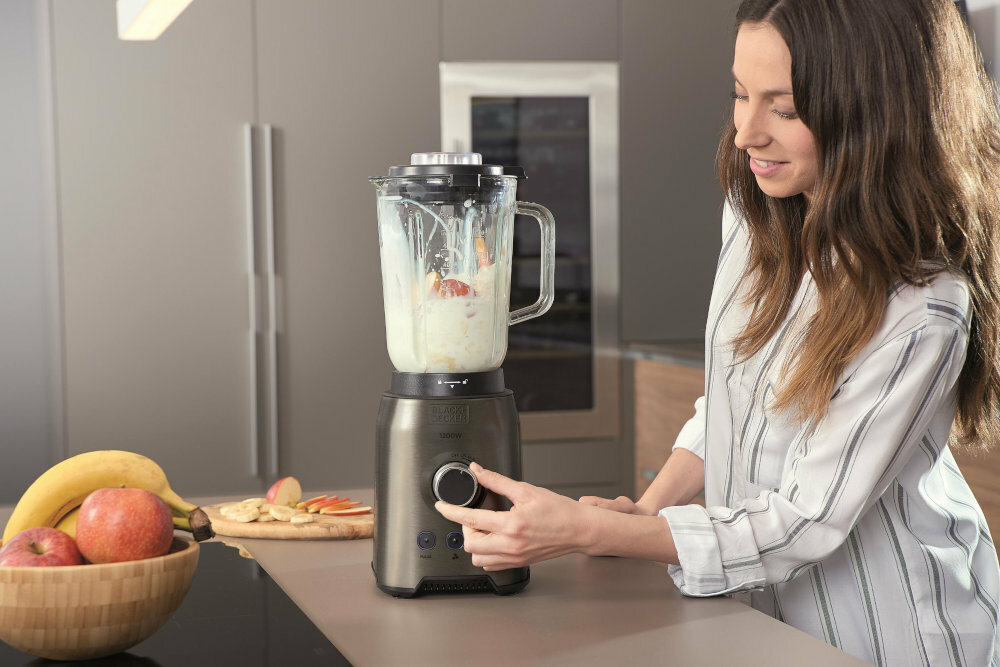 Blender kielichowy BLACK&DECKER BXJB1200E regulacja predkosci intensywnosc ustawienia opcje funkcje